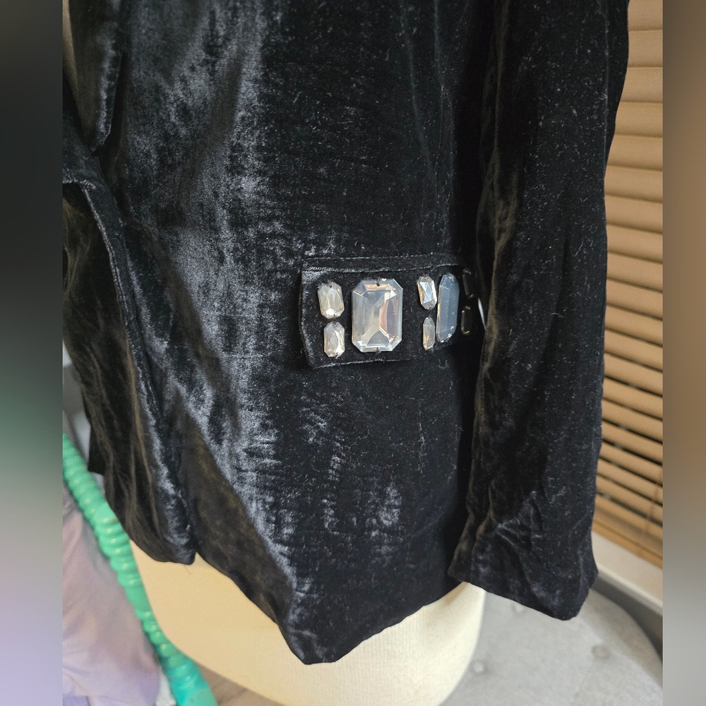 Focus 2000 Black Velvet Blazer Evening Jacket - Picture 5 of 8